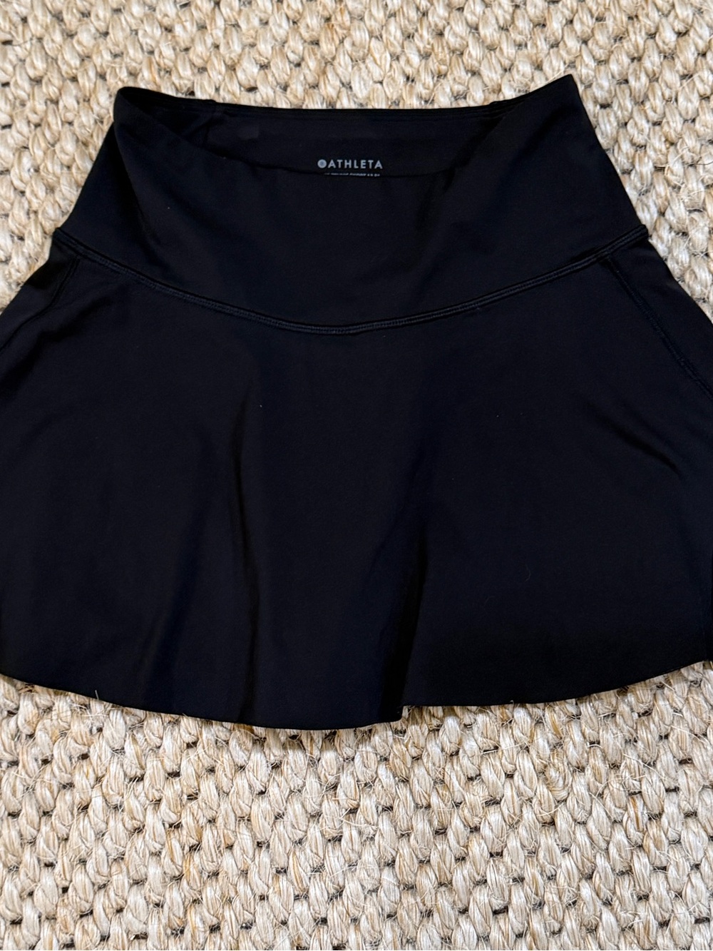 Athleta Black Flared Performance Skort with Wide Waistband XXS